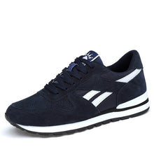 Load image into Gallery viewer, Men's Genuine Leather Sneakers Breathable Casual Shoes Non-slip Outdoor Walking Shoes Light Weight Rubber Sole Lace-up