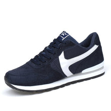 Load image into Gallery viewer, Men's Genuine Leather Sneakers Breathable Casual Shoes Non-slip Outdoor Walking Shoes Light Weight Rubber Sole Lace-up