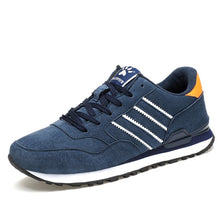 Load image into Gallery viewer, Men's Genuine Leather Sneakers Breathable Casual Shoes Non-slip Outdoor Walking Shoes Light Weight Rubber Sole Lace-up