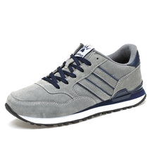 Load image into Gallery viewer, Men's Genuine Leather Sneakers Breathable Casual Shoes Non-slip Outdoor Walking Shoes Light Weight Rubber Sole Lace-up